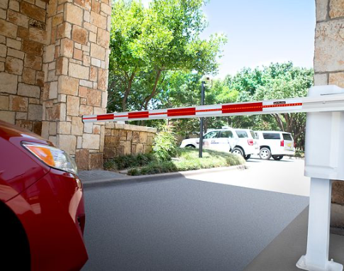 Commercial barrier arm gate operator at a Marin County property entrance