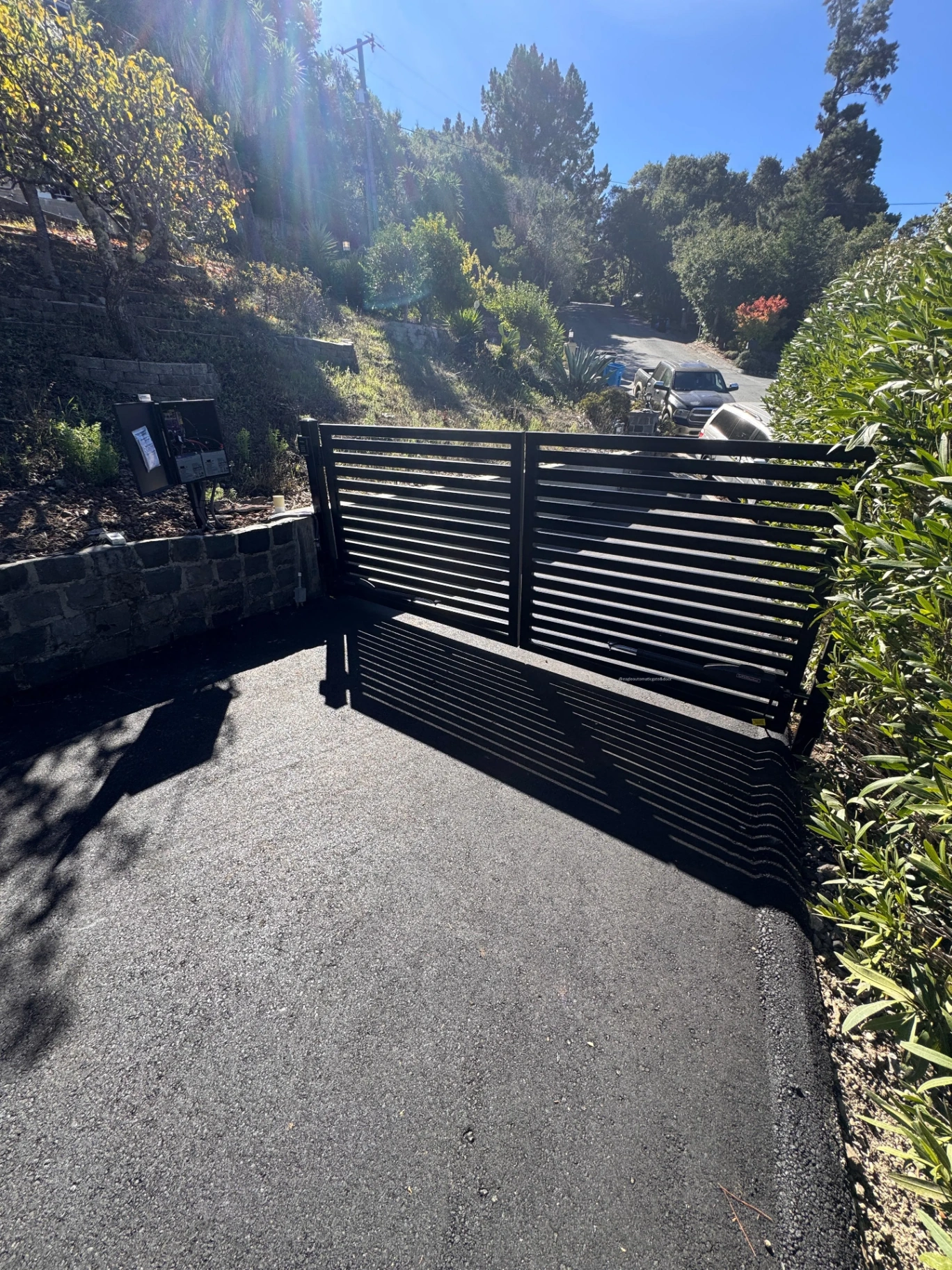 Residential driveway swing gate installed by Al's Automatic Gate in Marin County
