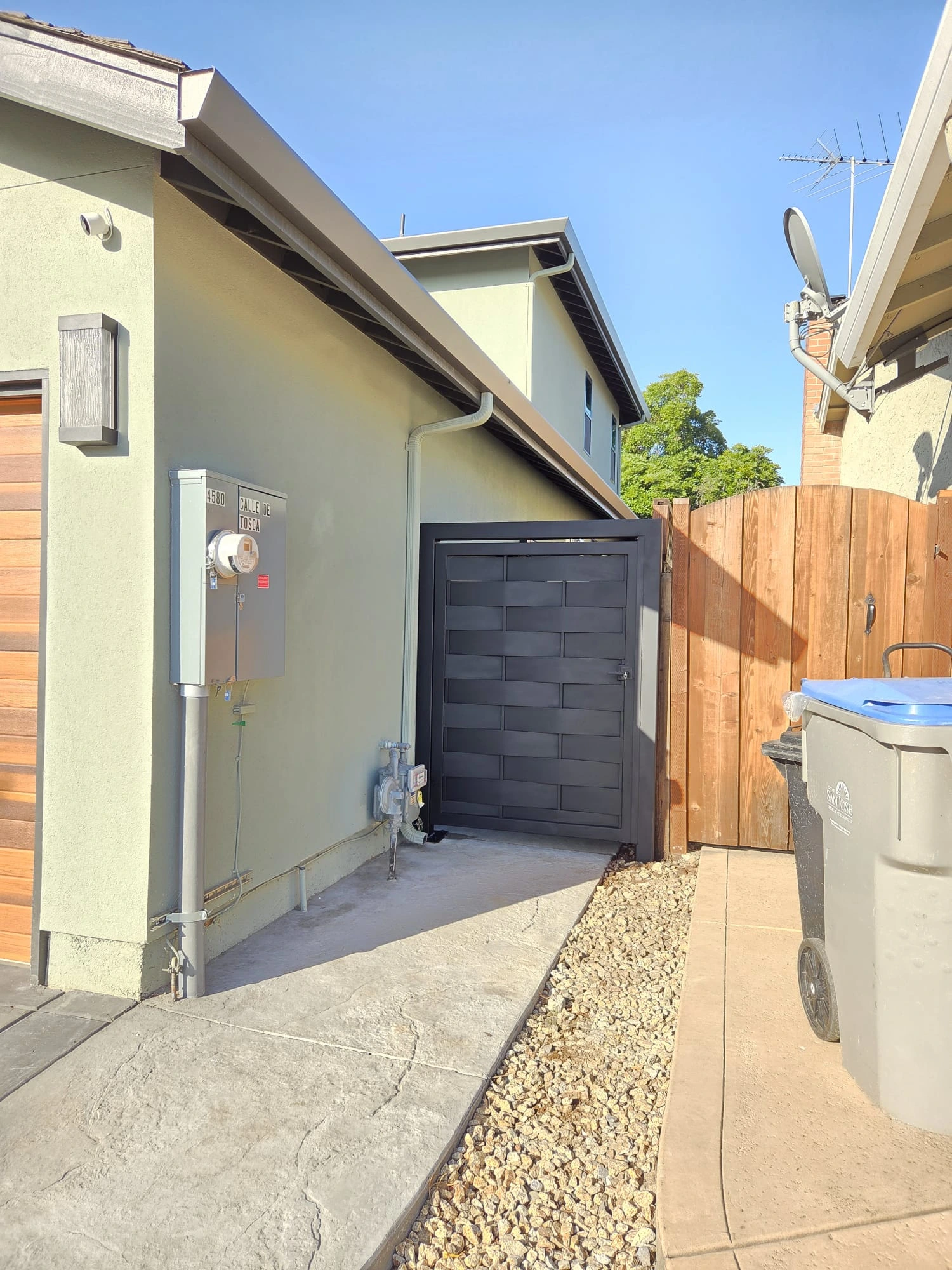 Hillside sliding gate installation in Fairfax